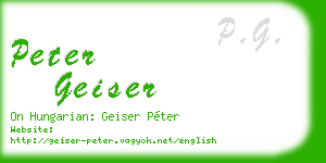peter geiser business card